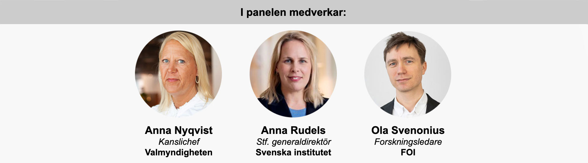 Informationspåverkan och desinformation 2026 - panelsamtal 28 maj